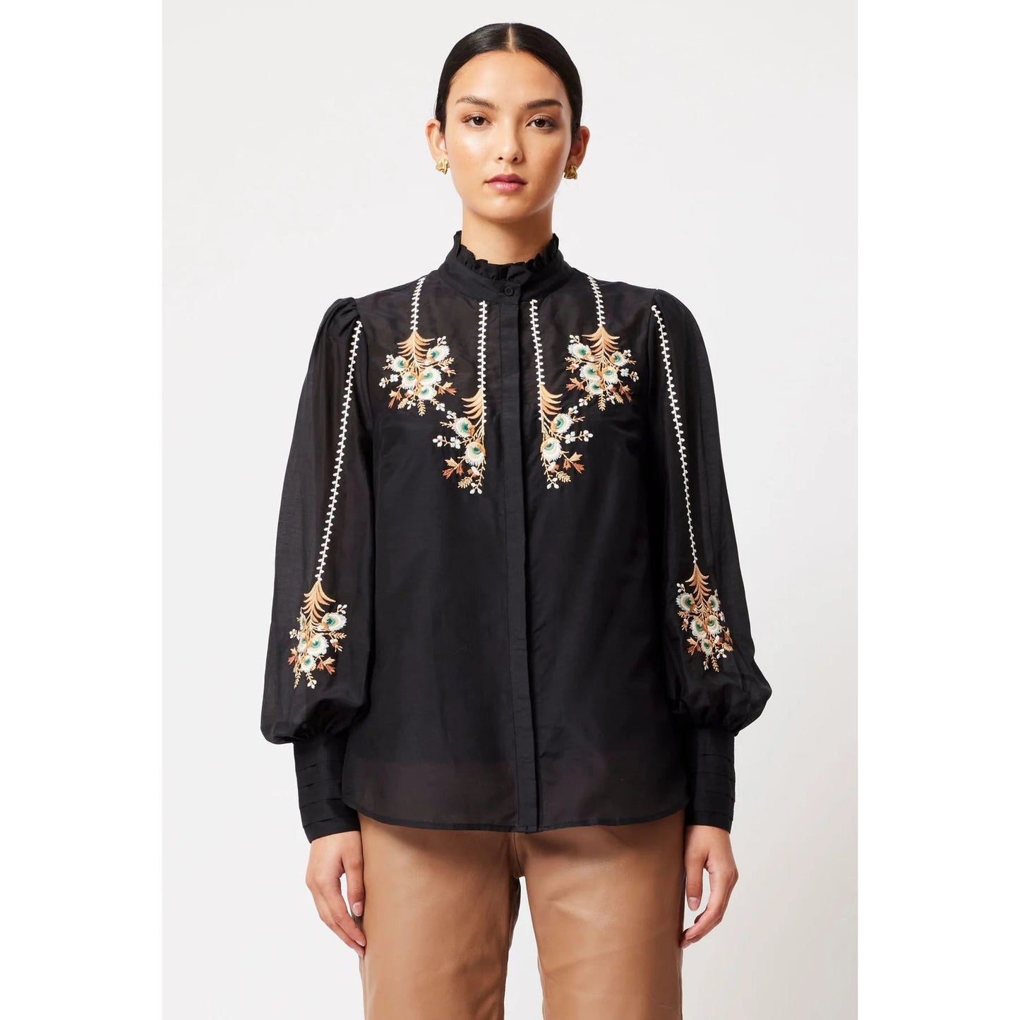 Once Was Florence Embroided Shirt - Black