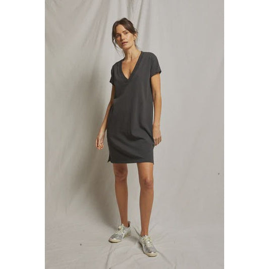 Perfect White Tee Opal V Neck Dress - Vintage Black