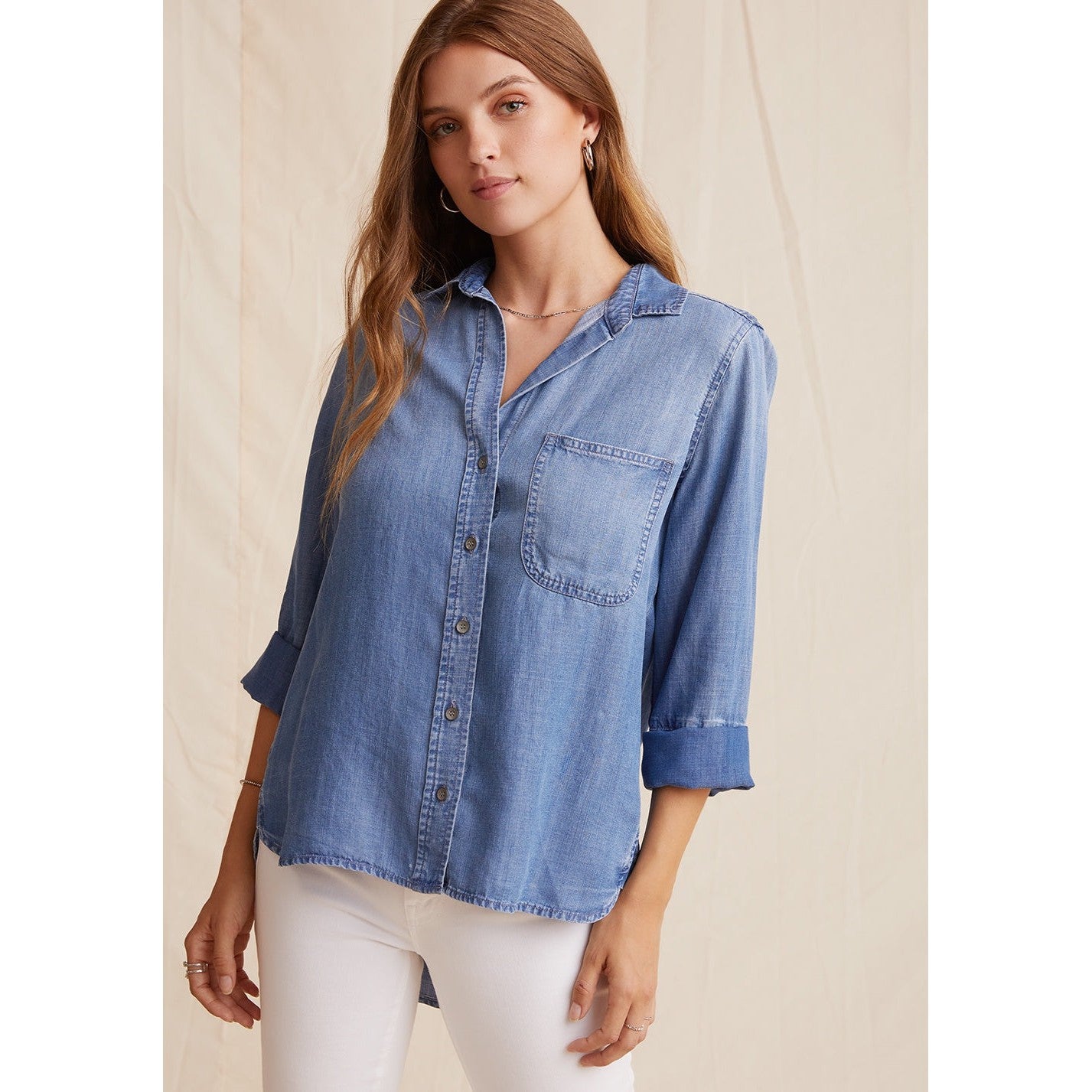 Bella Dahl Shirt Tail Button Down - Medium Ombre Wash