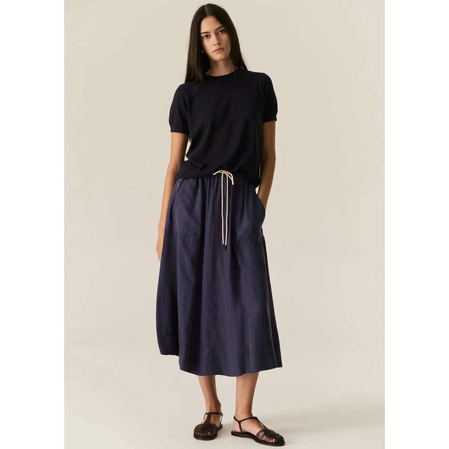 POL Henri Tie Skirt - Ink