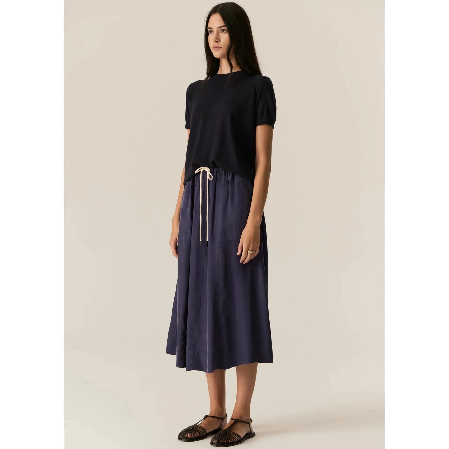 POL Henri Tie Skirt - Ink