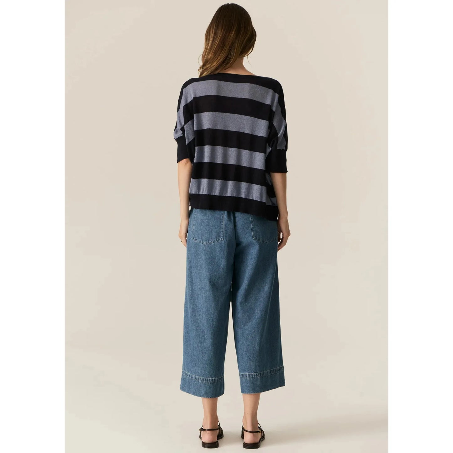 POL Milton Stripe Knit - Ink/ Blue