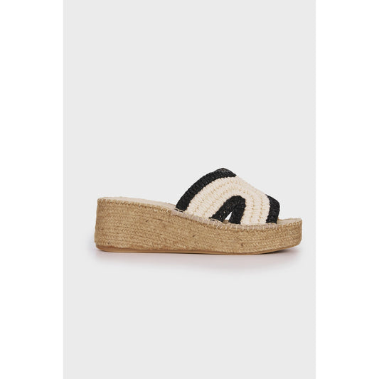 Estilo Emporio Spiral Espadrille -Natural Black