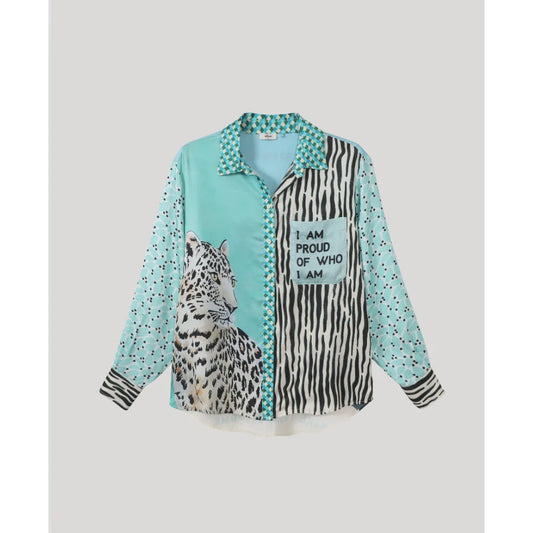 ME 369 Isabel Printed Shirt - Safari