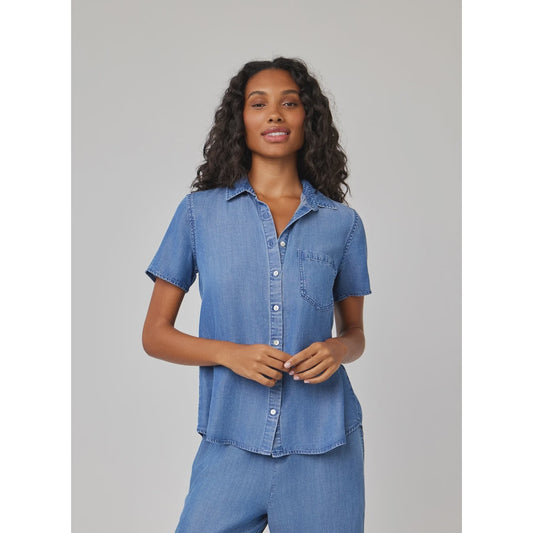 Bella Dahl S/S Pocket Button Down - Moonlit Haze Wash