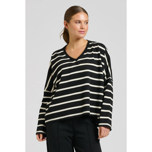 EST 1971 Breton Cotton L/S Top - Black & White