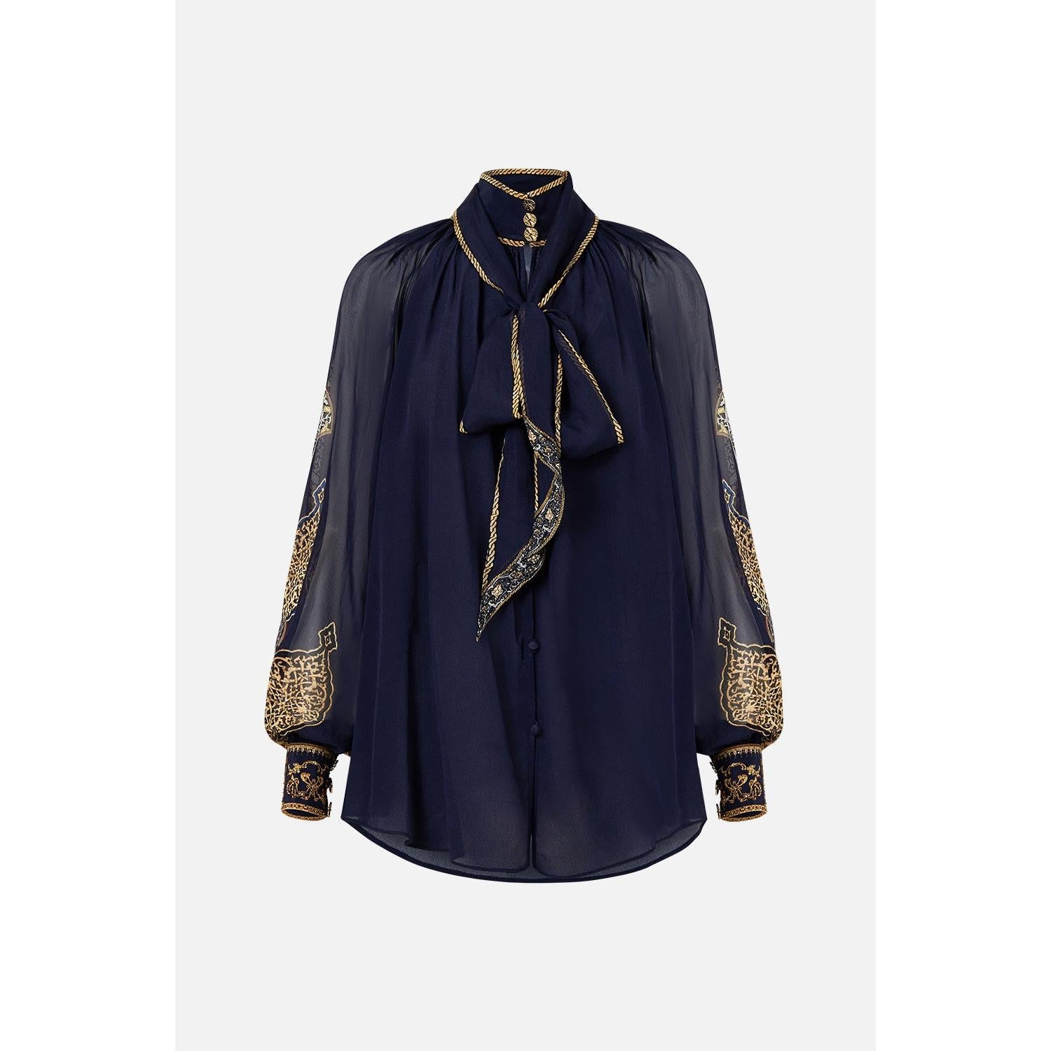 CamillaDetachable Pussy Bow Raglan Blouse - The Imperial Gate  Camilla Pisces Boutique