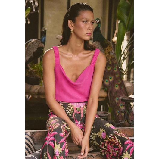 Once Was Delray Reversible Cupro Cami - Celosia Pink