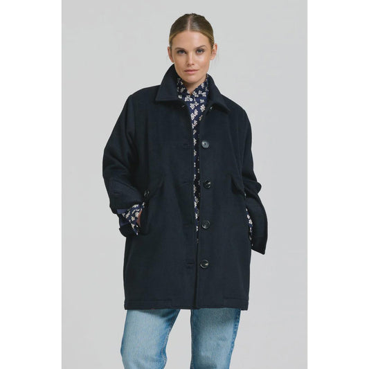 Shirty Selina Swing Coat - Navy  Shirty Pisces Boutique