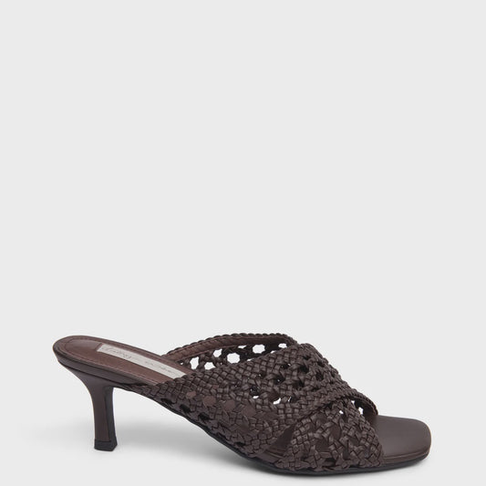 Kathryn Wilson Lila Woven Heel - Chocolate  Kathryn Wilson Pisces Boutique