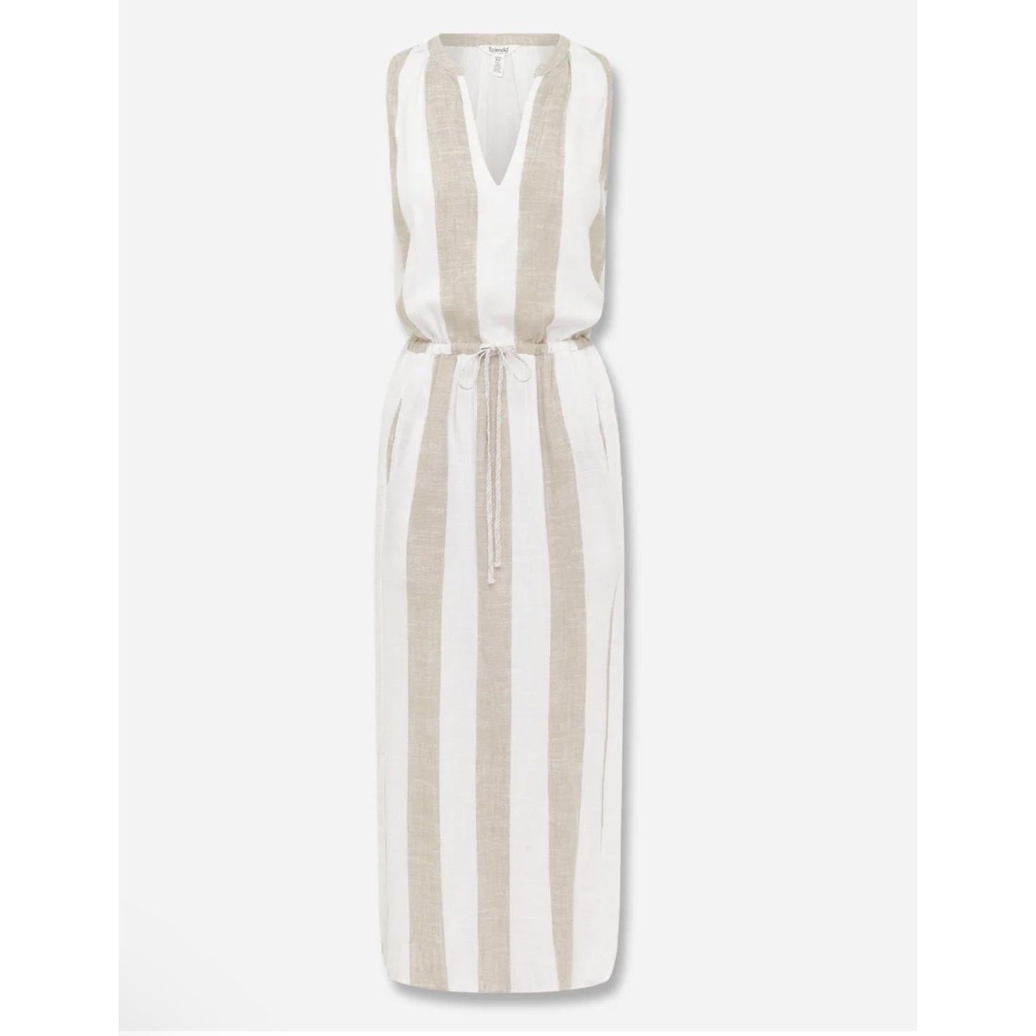 Splendid Lennon Stripe Dress - Fawn Stripe  Not specified Pisces Boutique