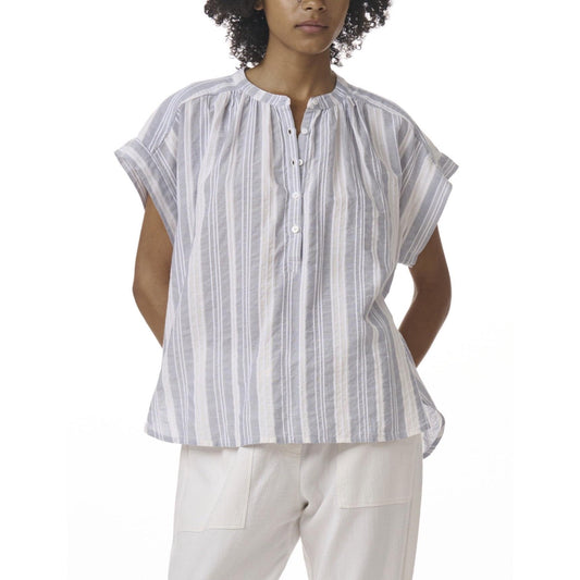 Splendid Raegan Stripe Blouse - White / Seaport