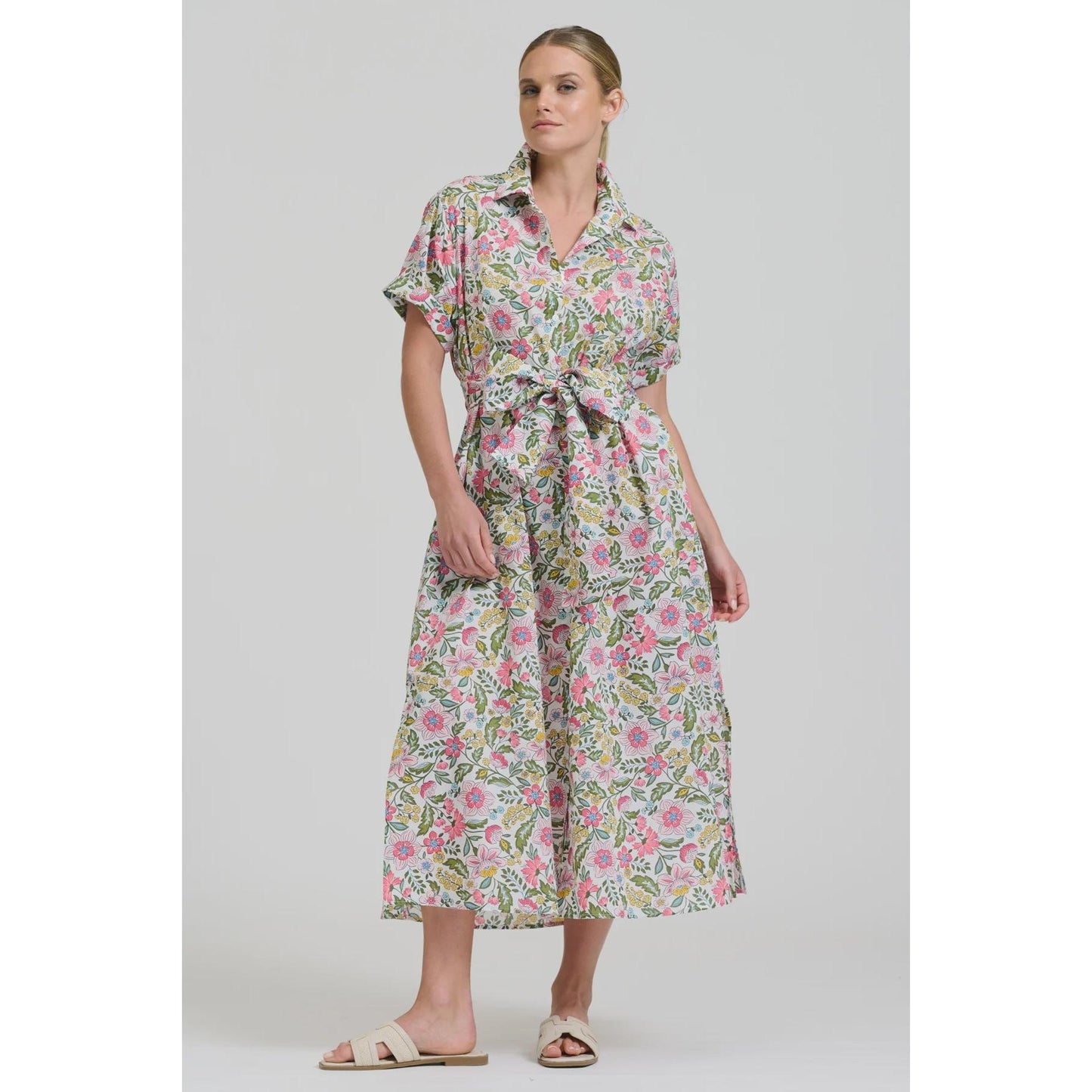 Shirty The Lucy Dress - Passion Flower - White  Shirty Pisces Boutique