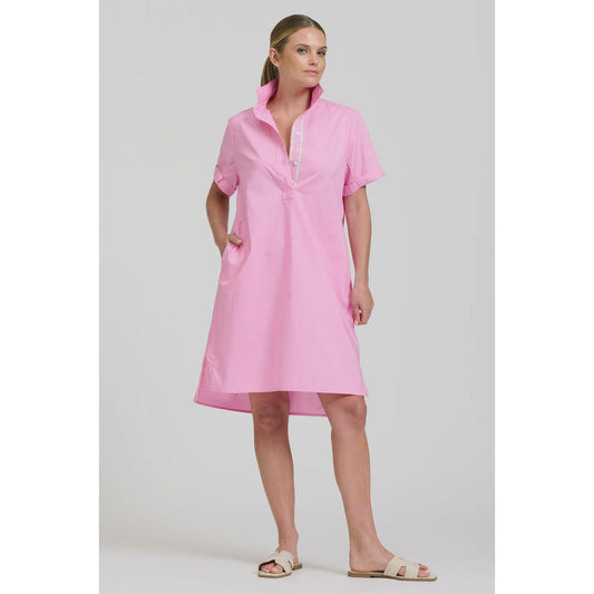 Shirty The Katie Short Sleeve Popover Shirtdress - Pink  Shirty Pisces Boutique