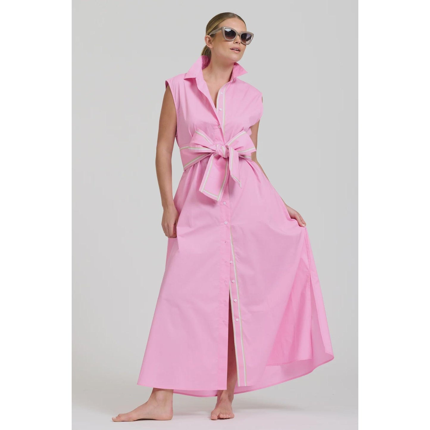 Shirty The Sabine Longline Shirt Dress - Pink  Shirty Pisces Boutique