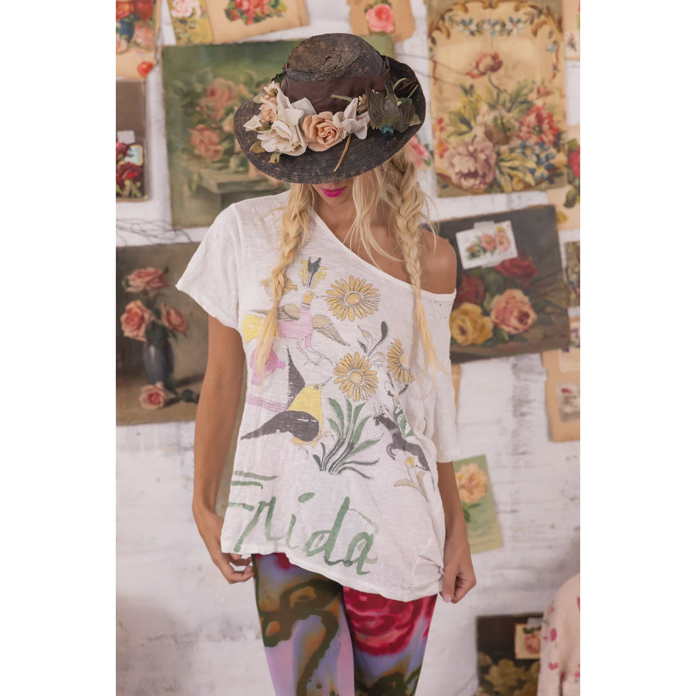 Magnolia Pearl Flight Flowers Frida Tee - True