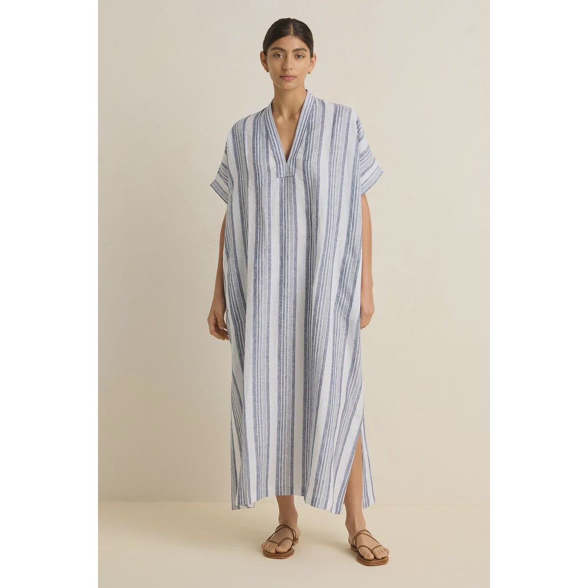 Villu Pool Boy Kaftan - White / Navy Stripe