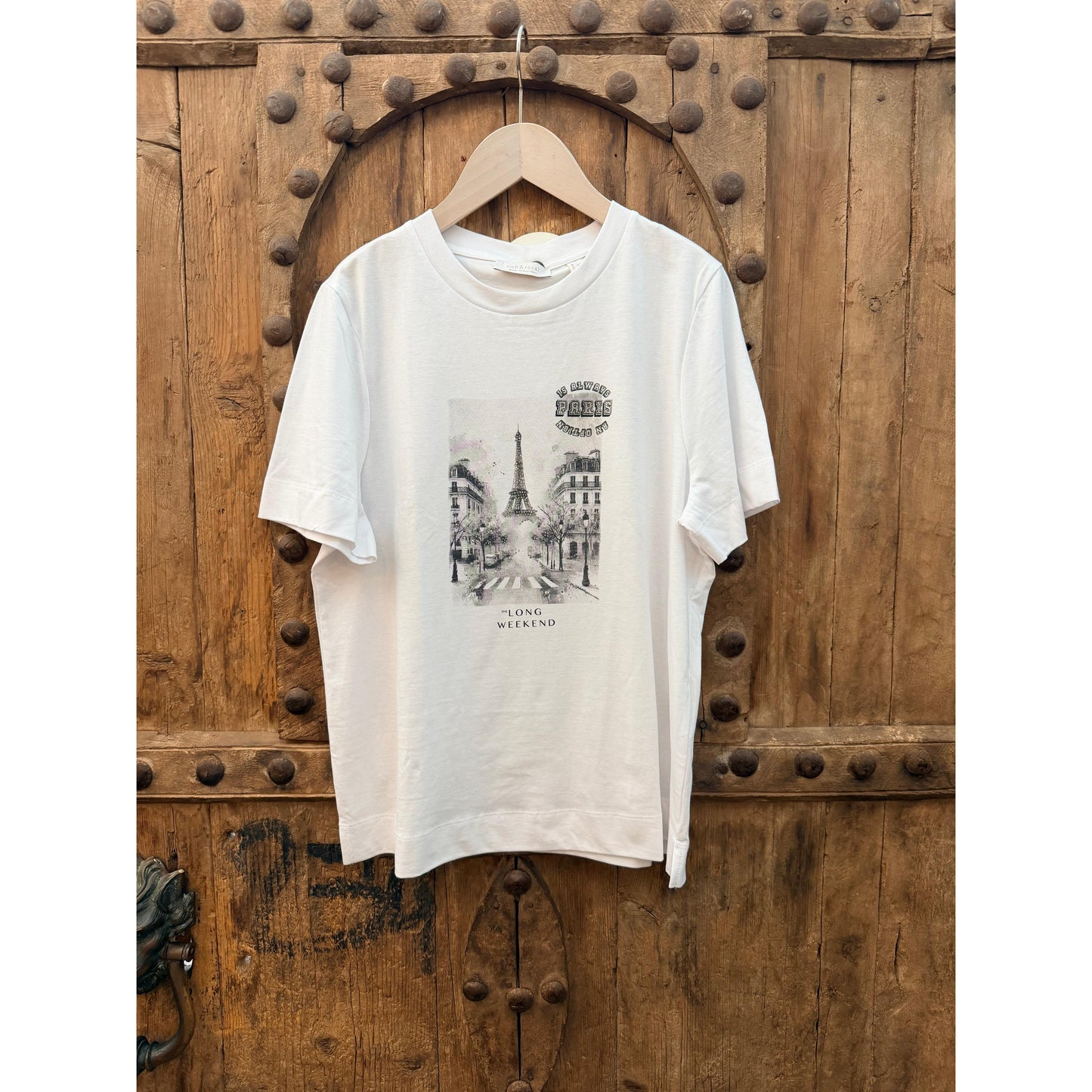 Rich & Royal White Paris Tee  Rich & Royal Pisces Boutique