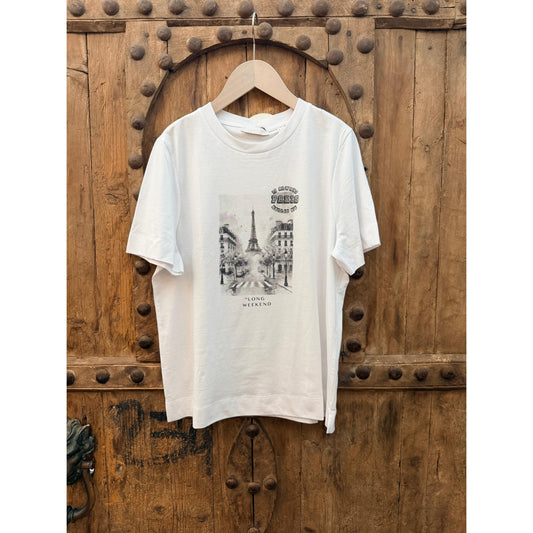 Rich & Royal White Paris Tee  Rich & Royal Pisces Boutique