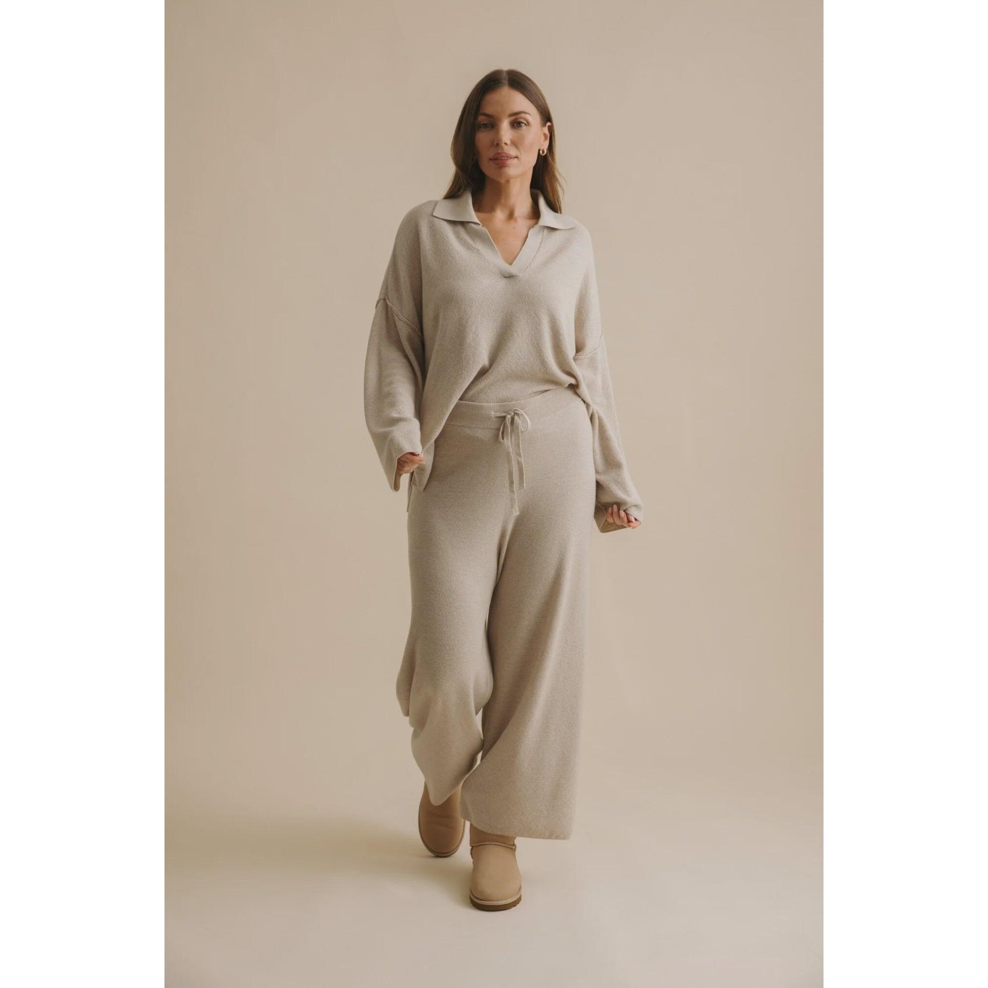 Talamaya Winter Retreat Merino Cotton Pant - Wheat  Talamaya Pisces Boutique