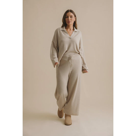 Talamaya Winter Retreat Merino Cotton Pant - Wheat  Talamaya Pisces Boutique