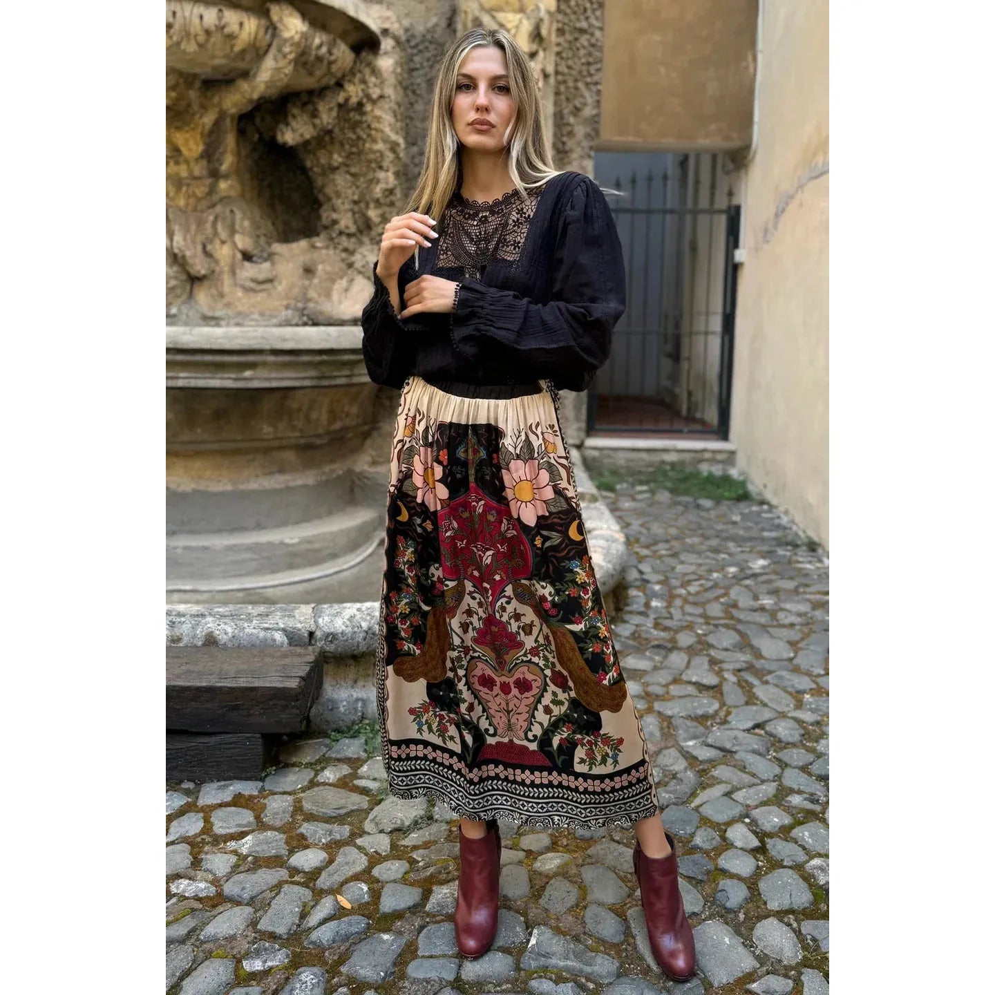 Louizon Sixtine Print Skirt - Paon  Louizon Pisces Boutique
