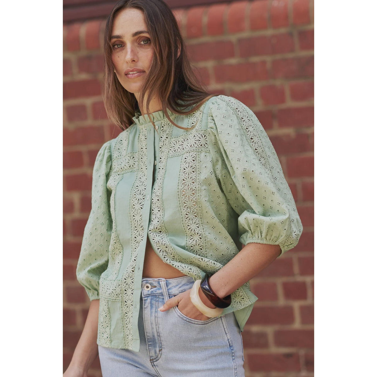 Kireina Isabella Shirt - Grape Green  Kireina Pisces Boutique