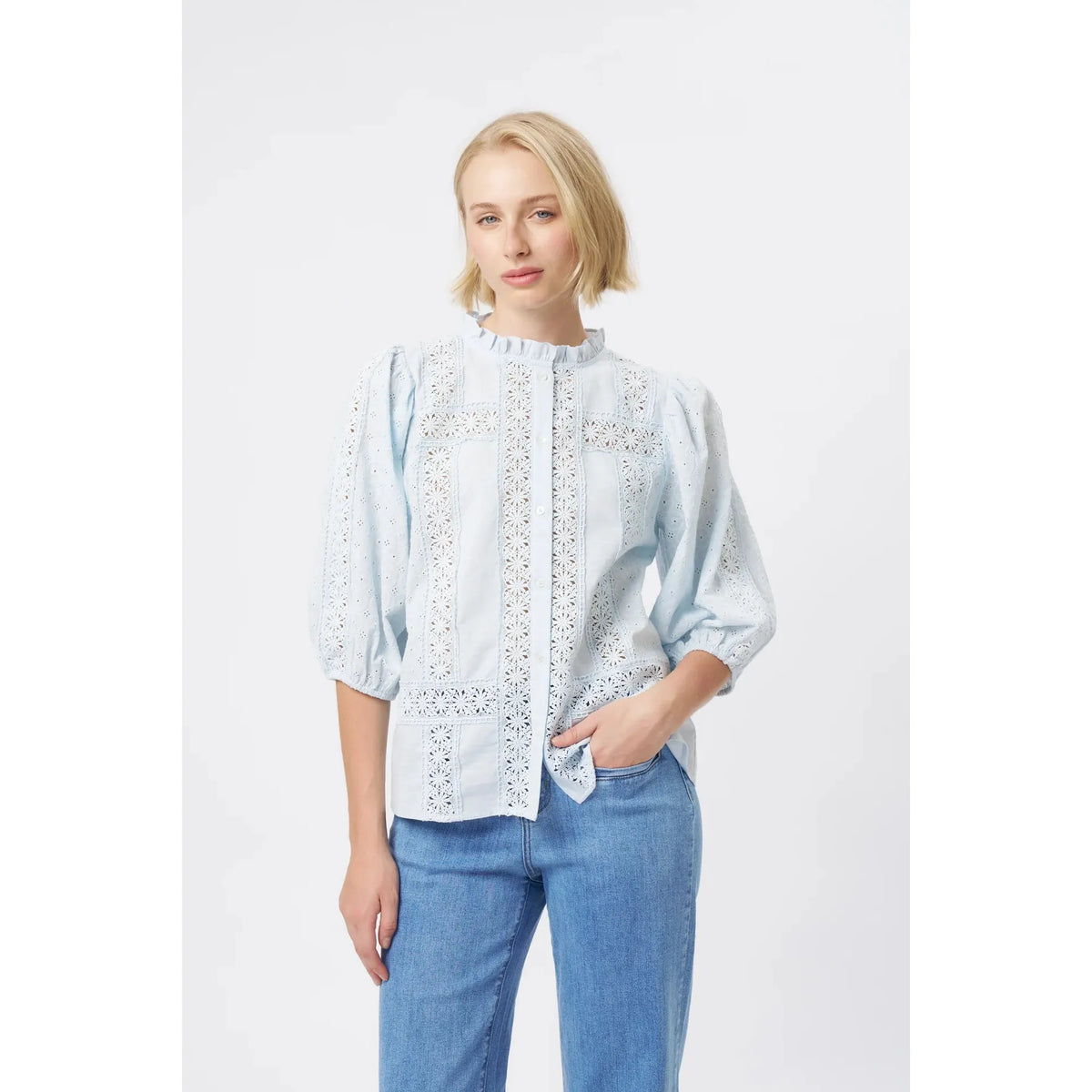 Kireina Isabella Shirt - Powder Blue  Kireina Pisces Boutique