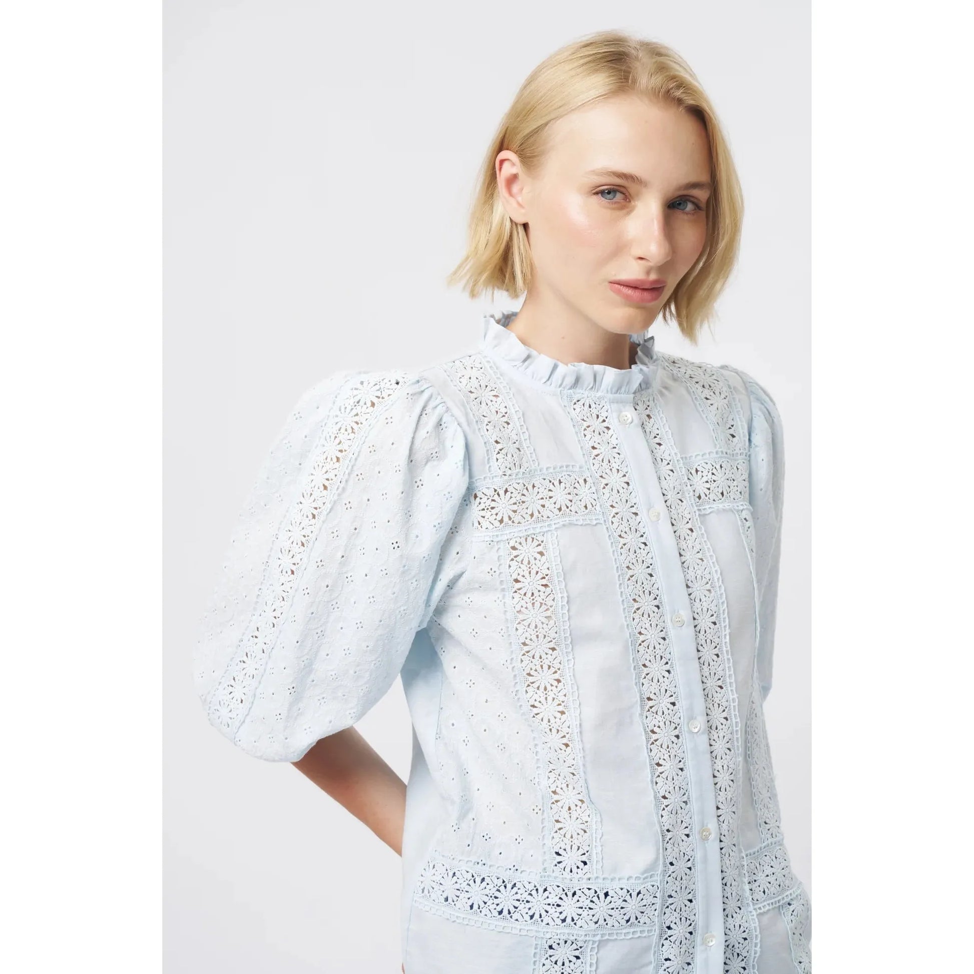 Kireina Isabella Shirt - Powder Blue  Kireina Pisces Boutique