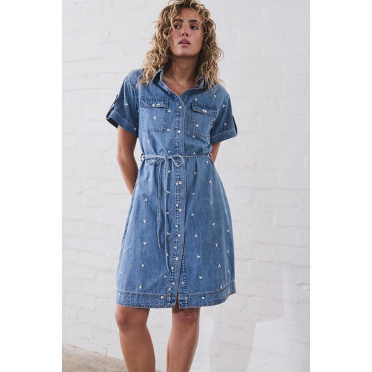 Kireina Simone Dress Heart - 70s Blue PRE ORDER FOR END SEPTEMBER  Kireina Pisces Boutique