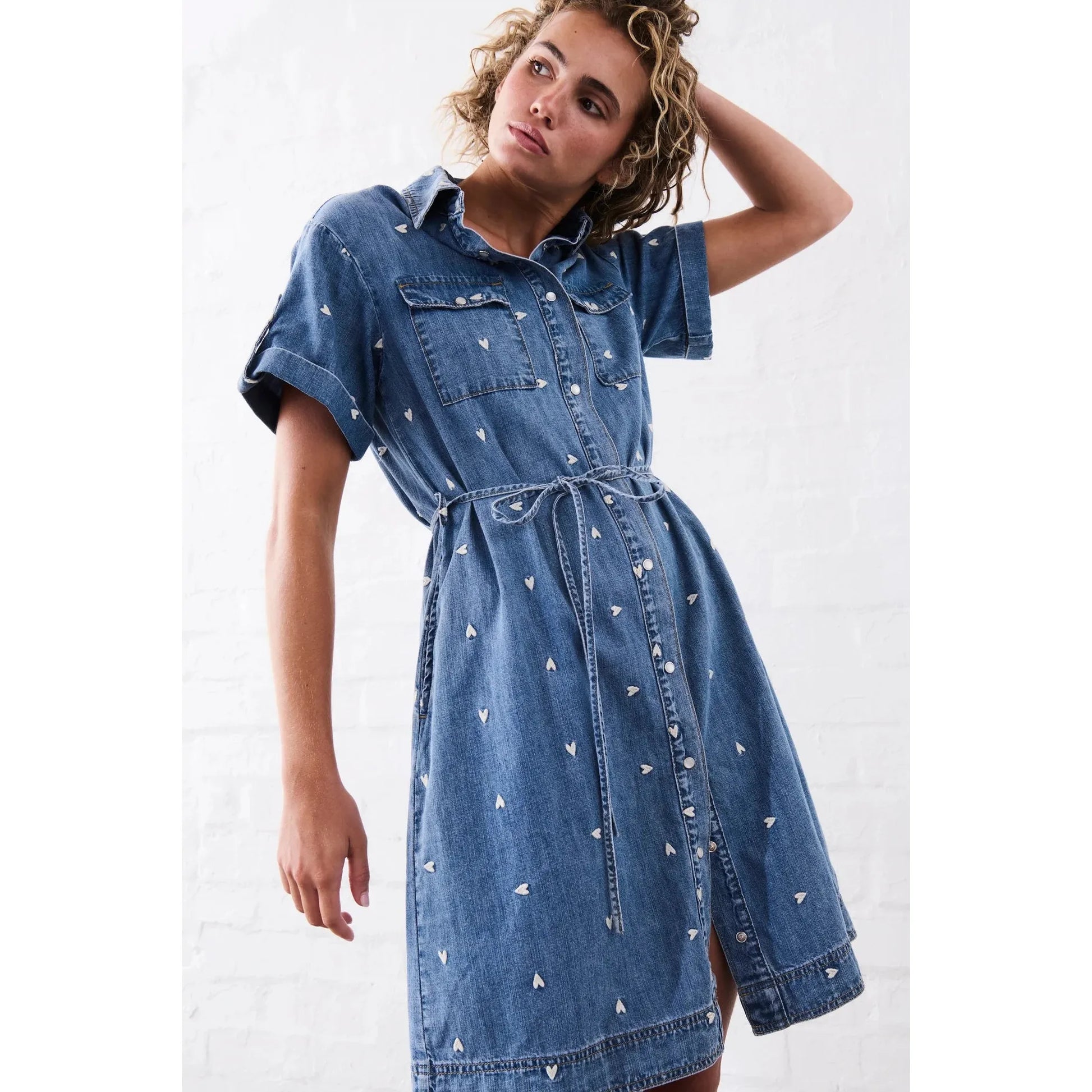 Kireina Simone Dress Heart - 70s Blue PRE ORDER FOR END SEPTEMBER  Kireina Pisces Boutique