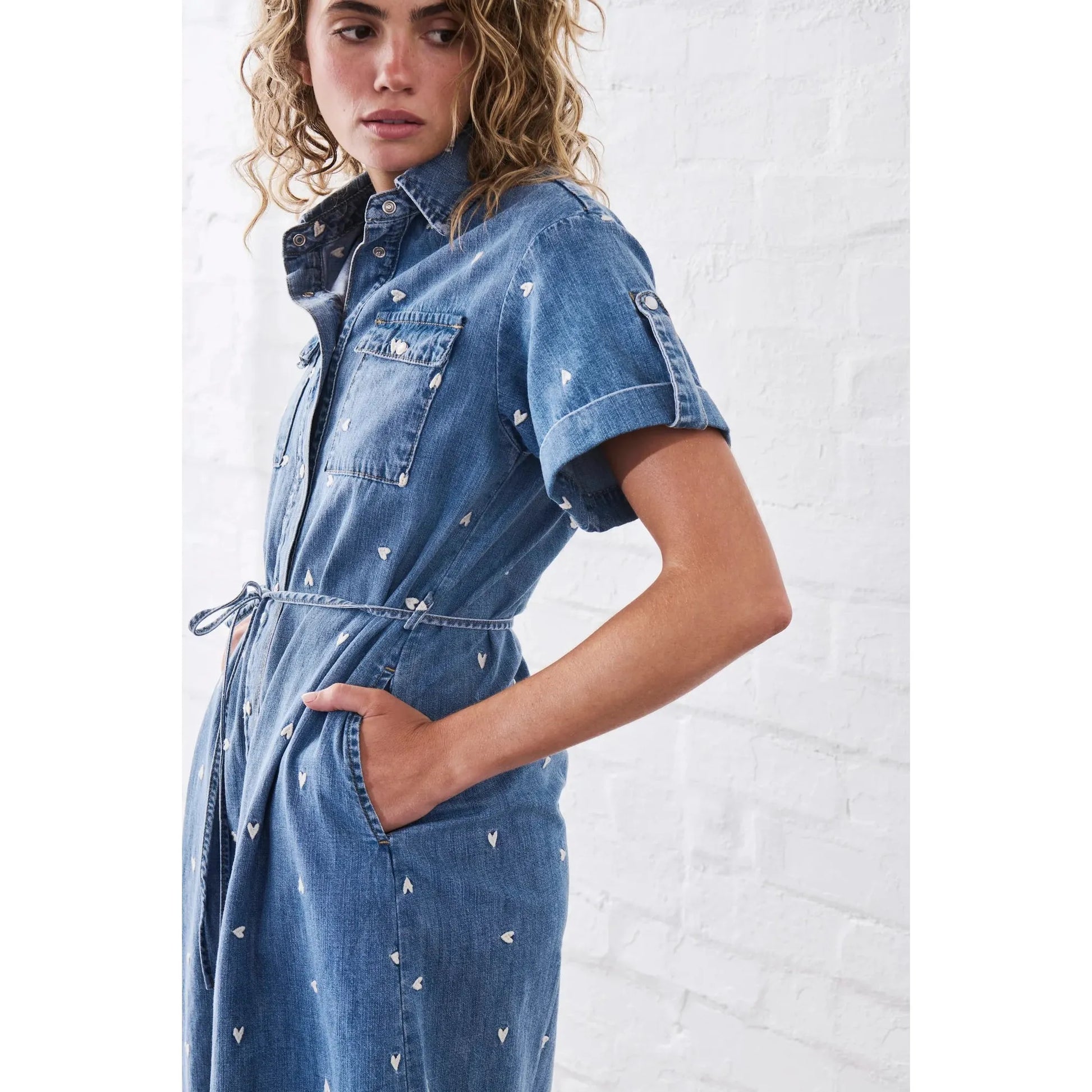 Kireina Simone Dress Heart - 70s Blue PRE ORDER FOR END SEPTEMBER  Kireina Pisces Boutique