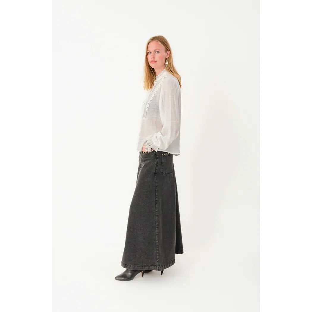 Lolly's Laundry LunaLL Maxi Skirt - Washed Black  Lolly's Laundry Pisces Boutique