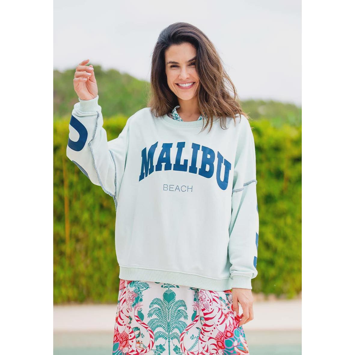 Miss GoodLife Malibu Beach Sweat - Mint / Blue