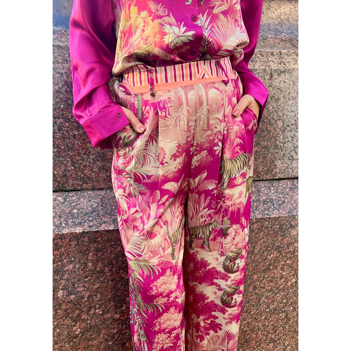 Miss GoodLife Tiger In The Jungle Pant - Pink