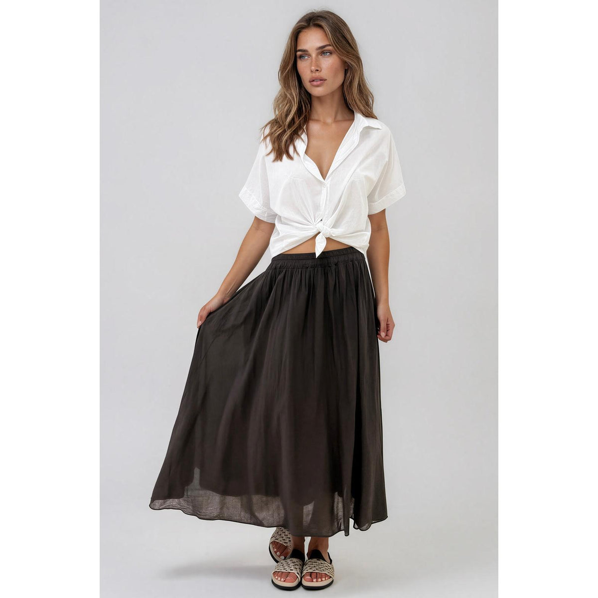 La Gemme Marta Skirt - Chocolate  La Gemme Pisces Boutique
