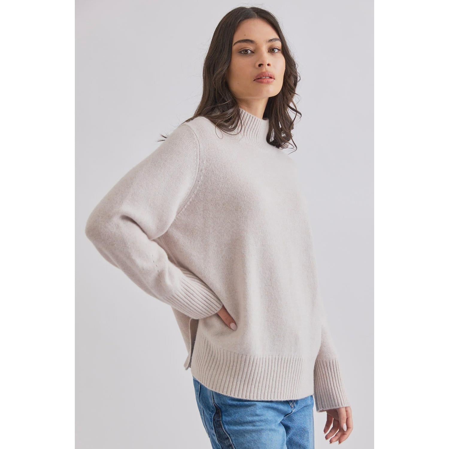 Mia Fratino Ella Mock Neck - Alabaster  Mia Fratino Pisces Boutique