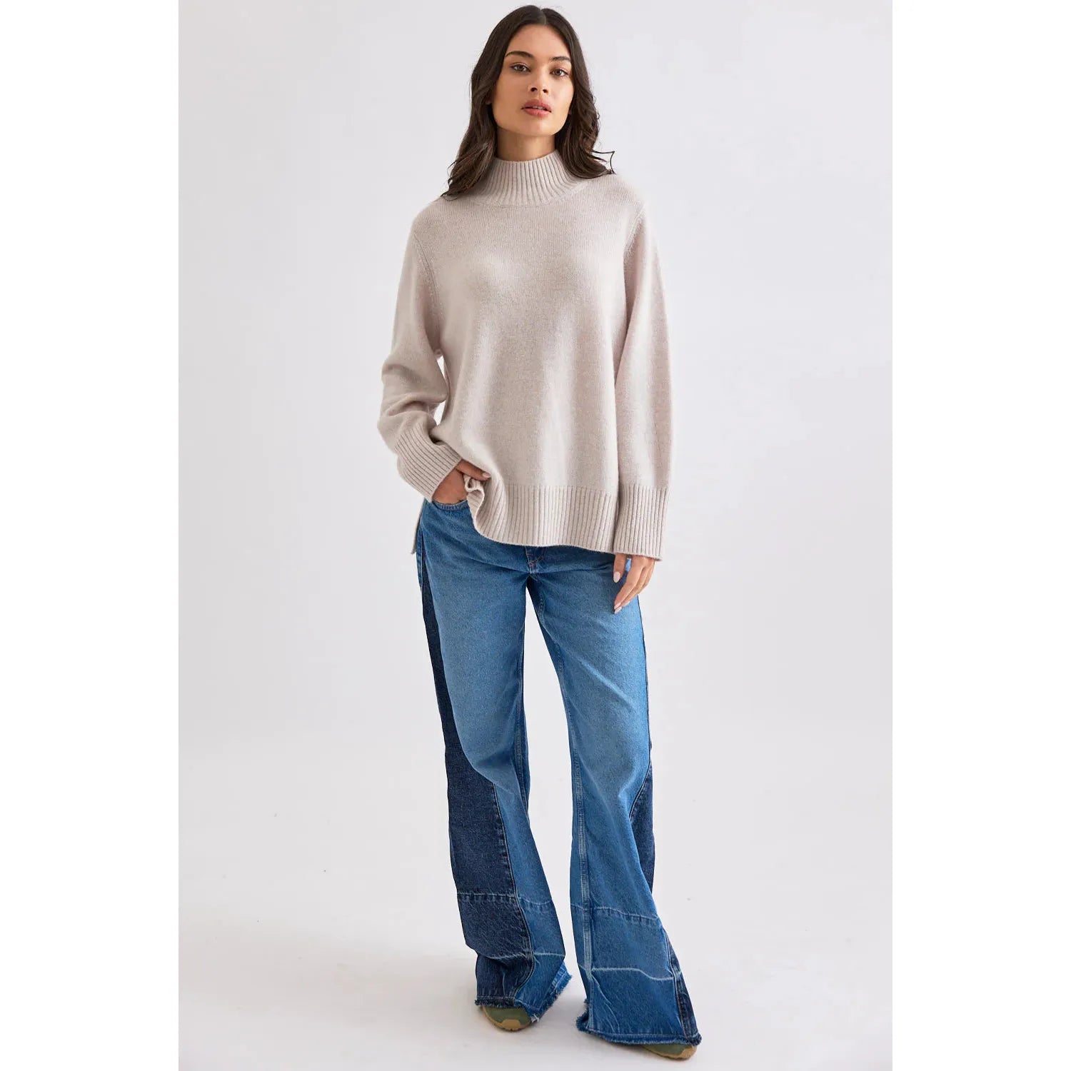 Mia Fratino Ella Mock Neck - Alabaster  Mia Fratino Pisces Boutique