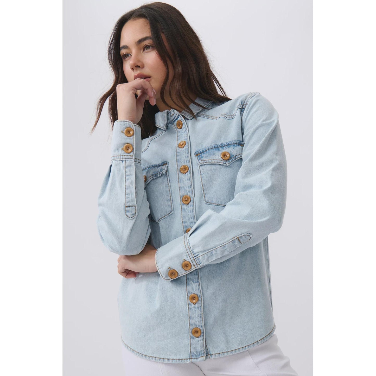 Kireina Naomi Shirt - Blue Bleach