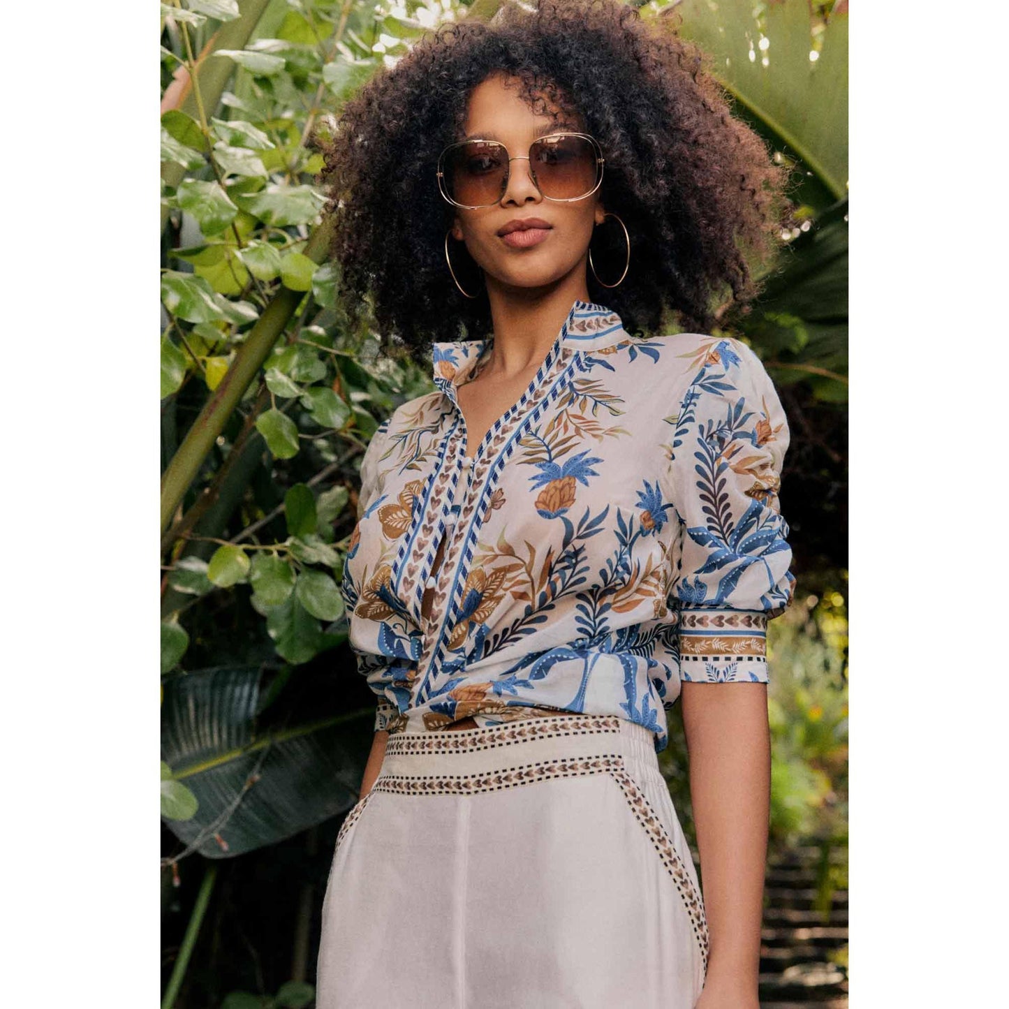 Once Was Calantha Cotton Silk Shirt in Golden Medina  Once Was Pisces Boutique