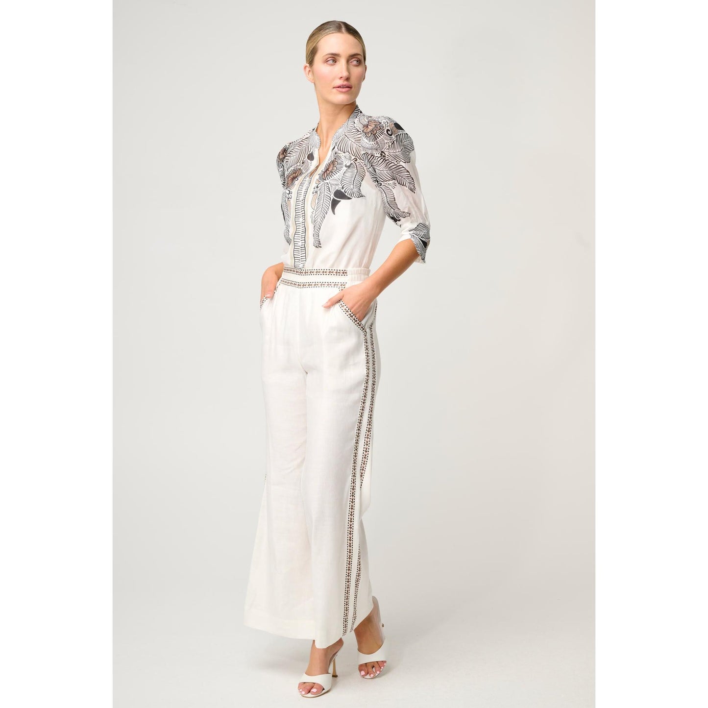 Once Was Leila Cotton Silk Shirt - Ivory Casablanca