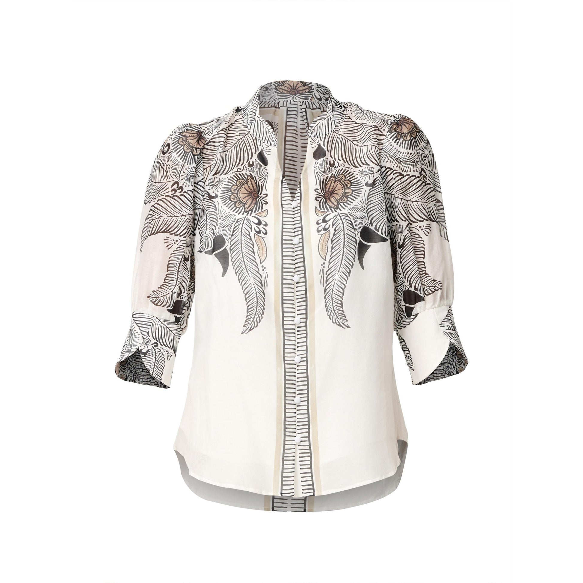 Once Was Leila Cotton Silk Shirt - Ivory Casablanca  Once Was Pisces Boutique