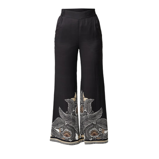 Once Was Willow Faille Contrast Panel Pant - Onyx Casablanca  Once Was Pisces Boutique