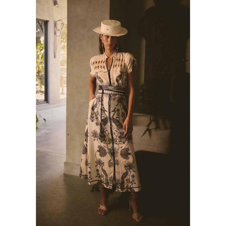 Once Was Xanthia Diamond Smock Dress - Imperial Stone