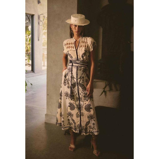 Once Was Xanthia Diamond Smock Dress - Imperial Stone