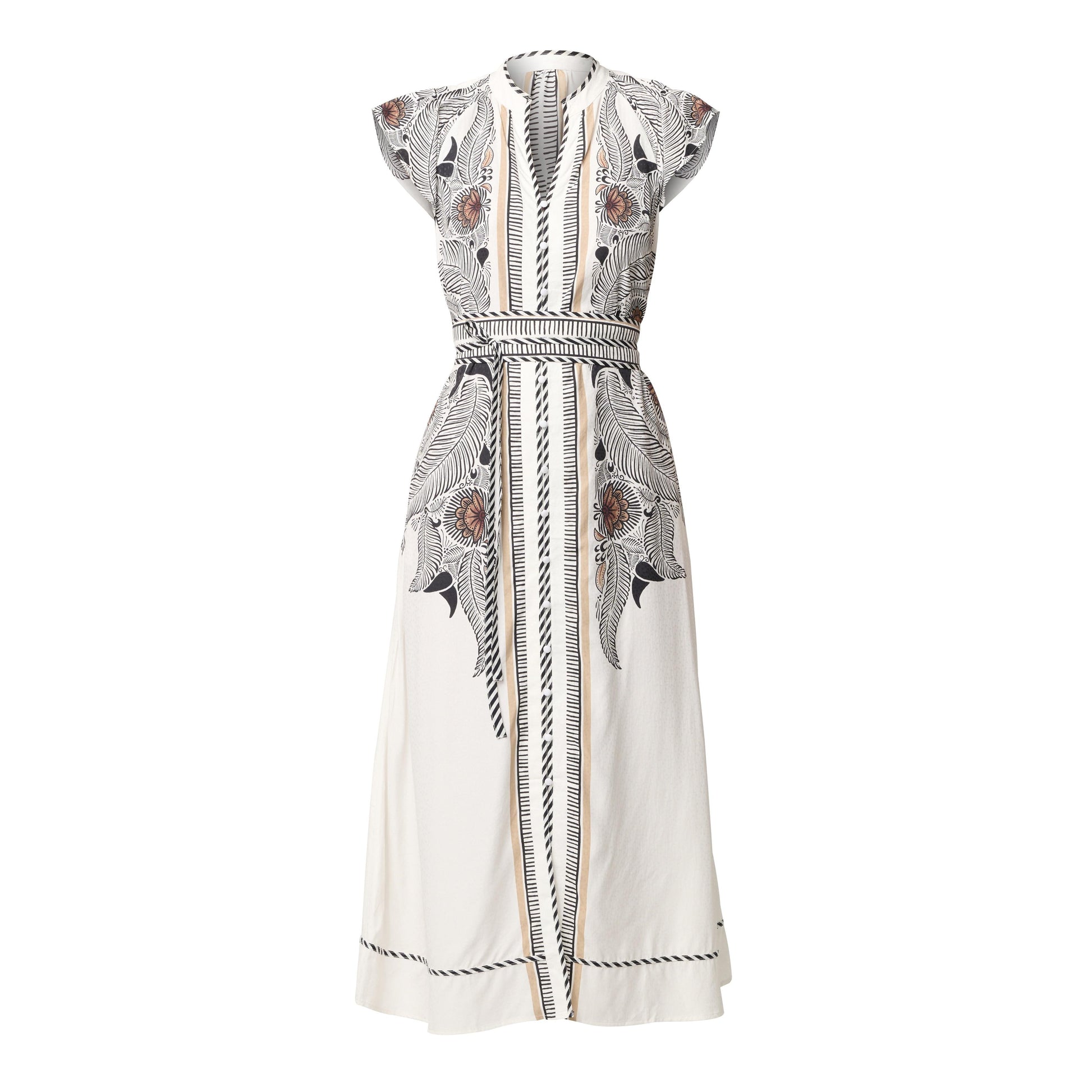 Once Was Malika Viscose Dobby Bind Flutter Dress - Ivory Casablanca  Once Was Pisces Boutique