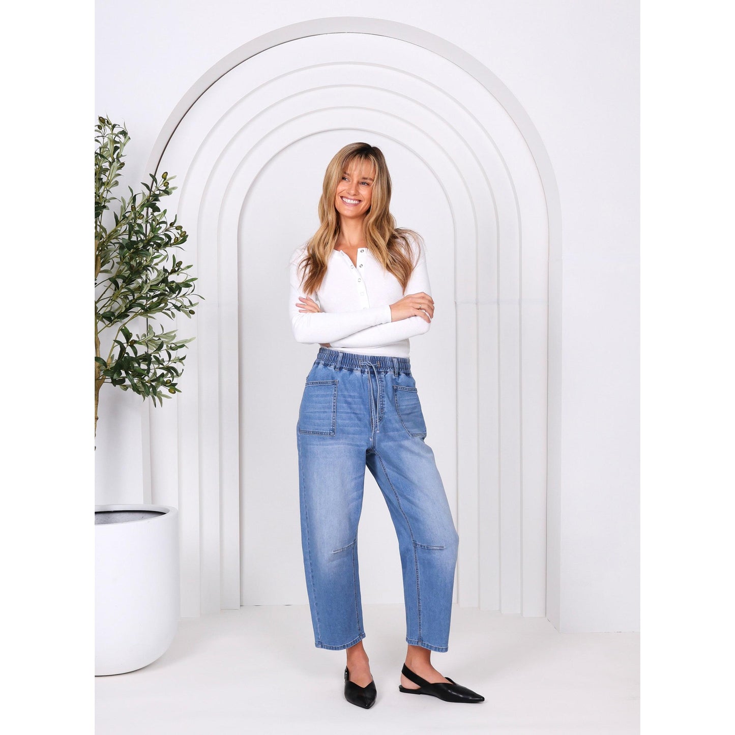 Monaco Jeans Leo Barrel - Blue Denim  Monaco Jeans Pisces Boutique