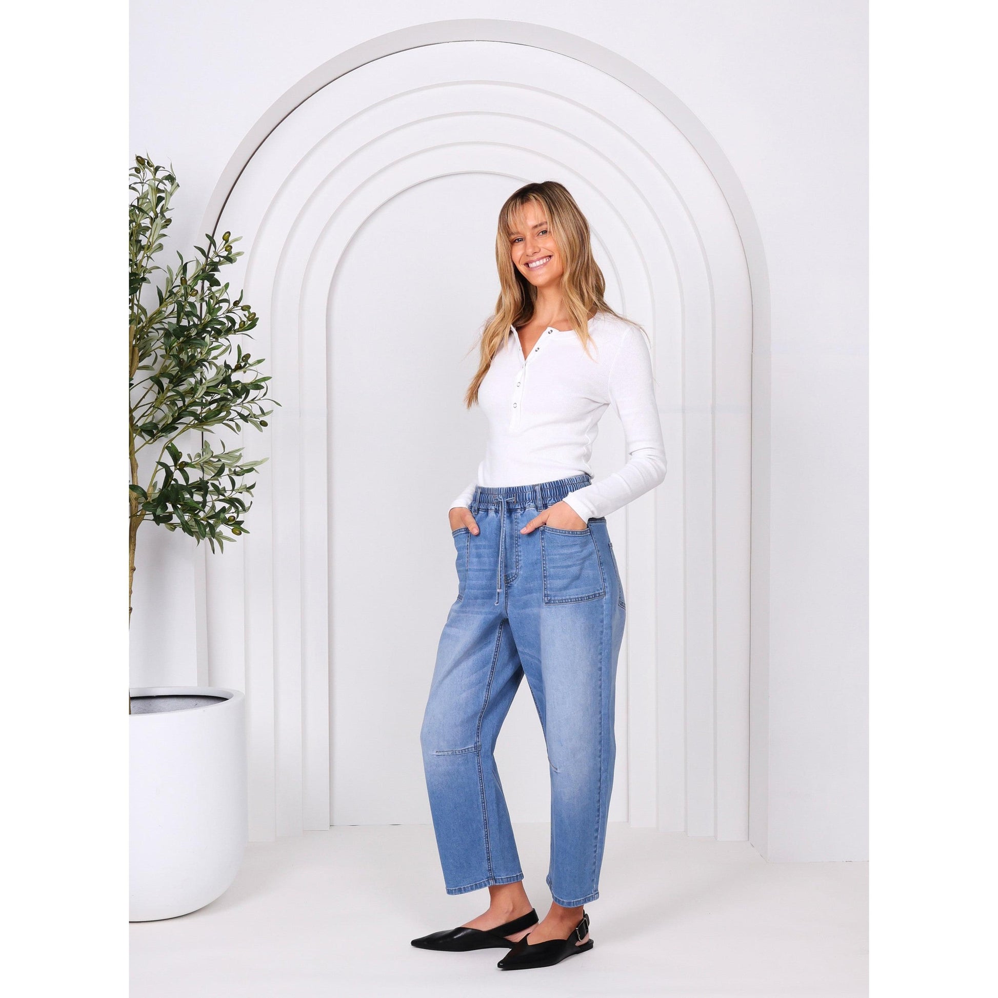 Monaco Jeans Leo Barrel - Blue Denim  Monaco Jeans Pisces Boutique