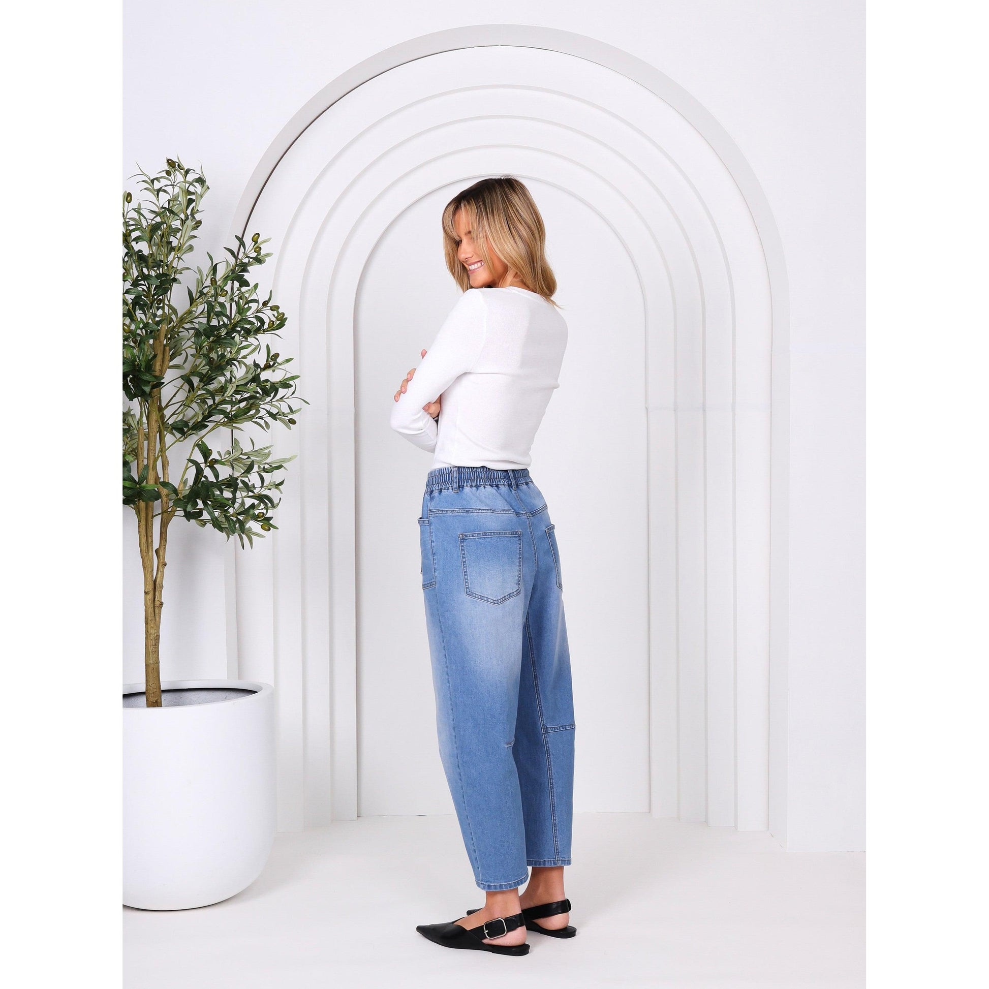 Monaco Jeans Leo Barrel - Blue Denim  Monaco Jeans Pisces Boutique