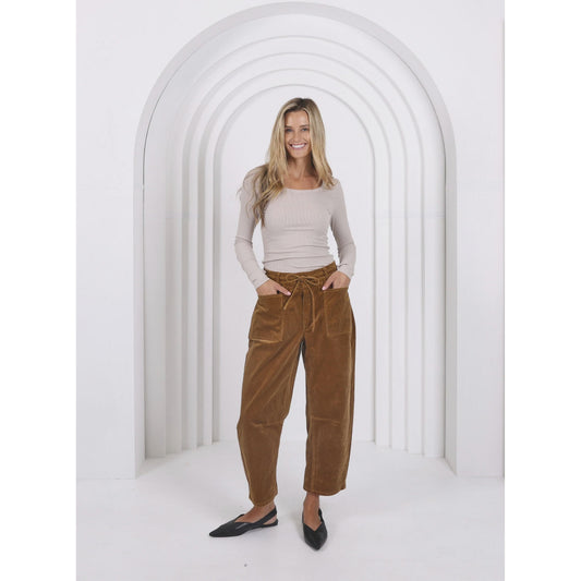 Monaco Jeans Leo Barrel Cord - Camel  Monaco Jeans Pisces Boutique